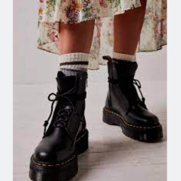 Dr. Martens Black Platform Boots - Picture 2 of 16
